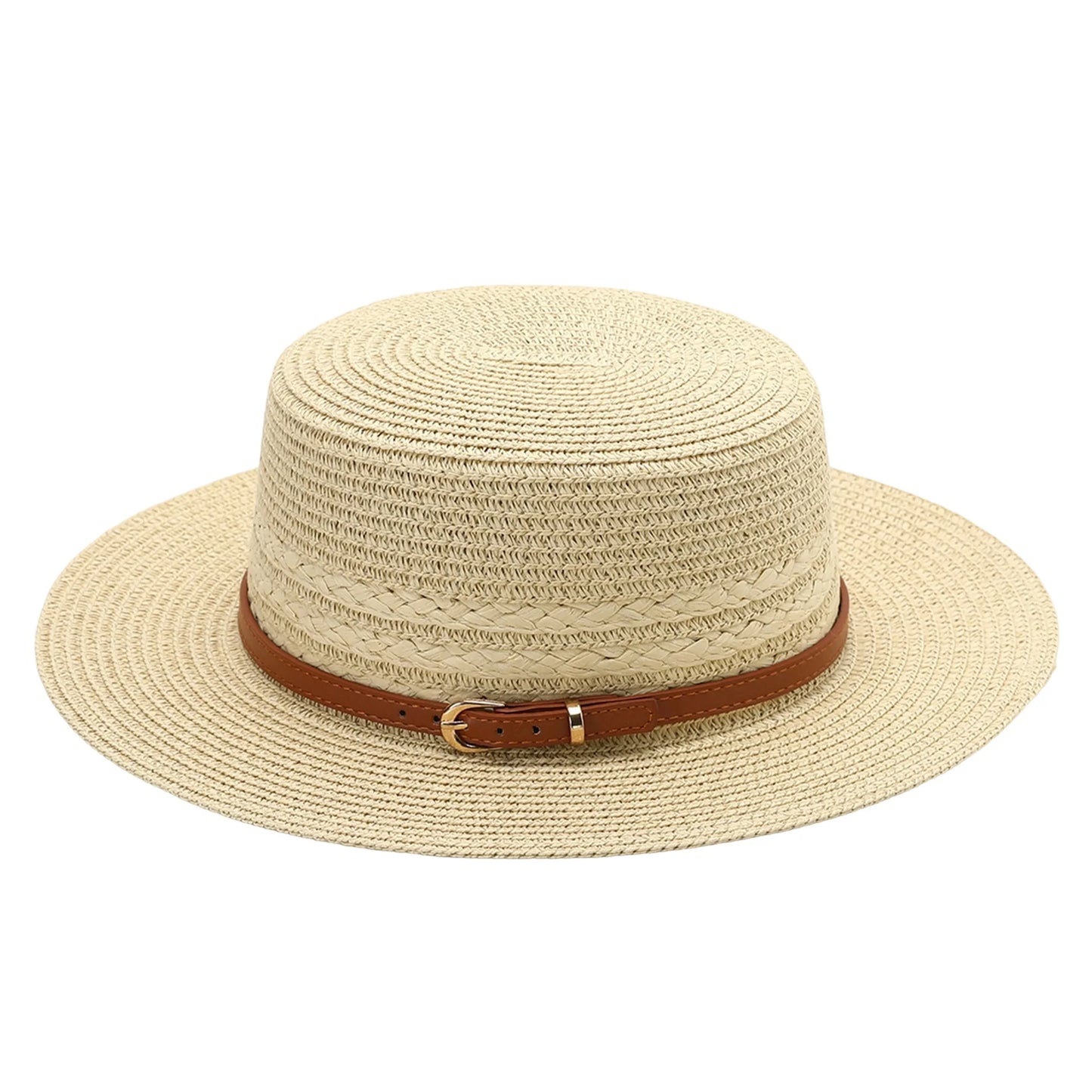 Women's Wide Brim Straw Sun Hat With Breathable Design