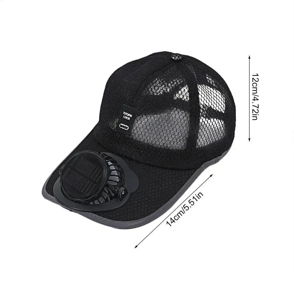 Breathable Sun Hat With USB Solar Fan Unisex Outdoor Sun Protection