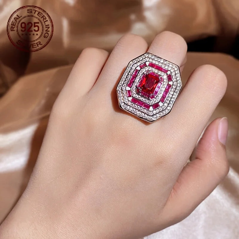 Zircon Silver Ring for Women Wedding and Fine Jewelry