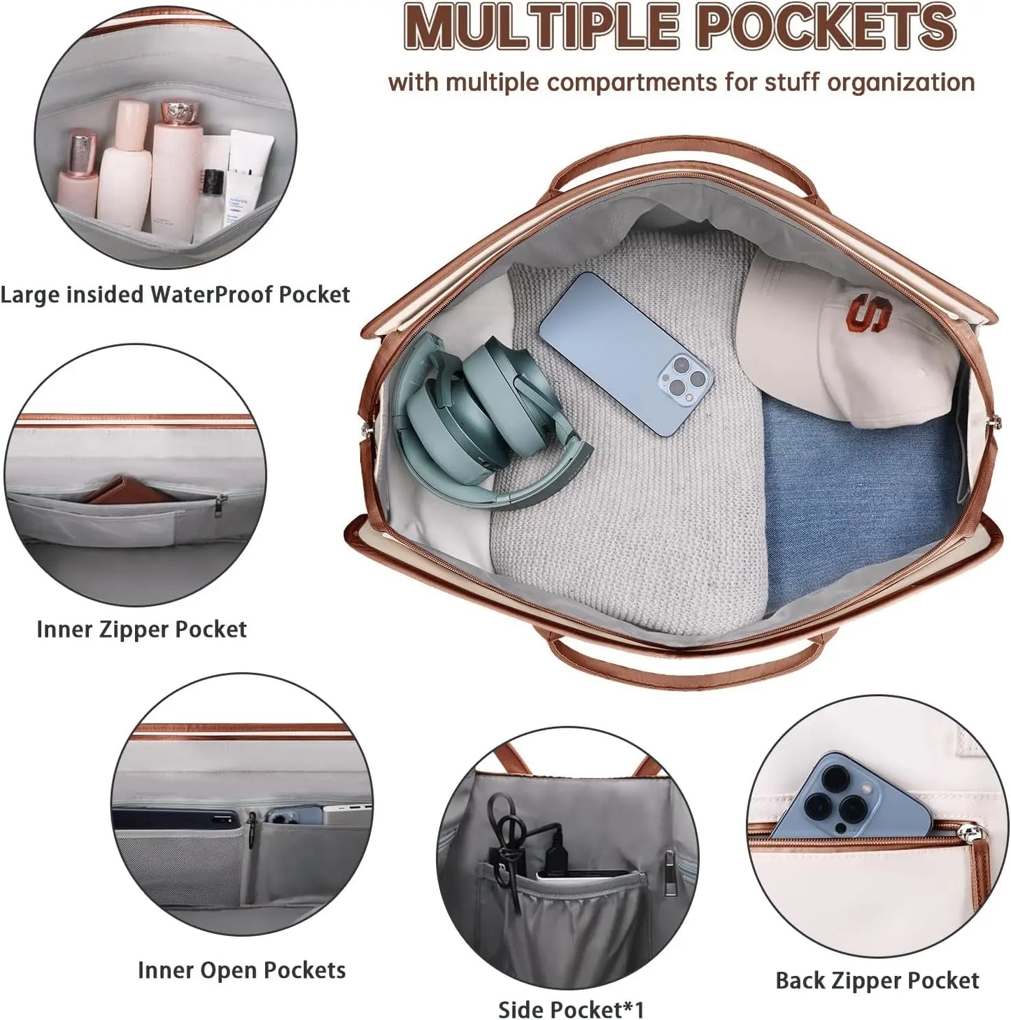 Womens Travel Duffle Bag With Shoe Compartment Wet Pocket