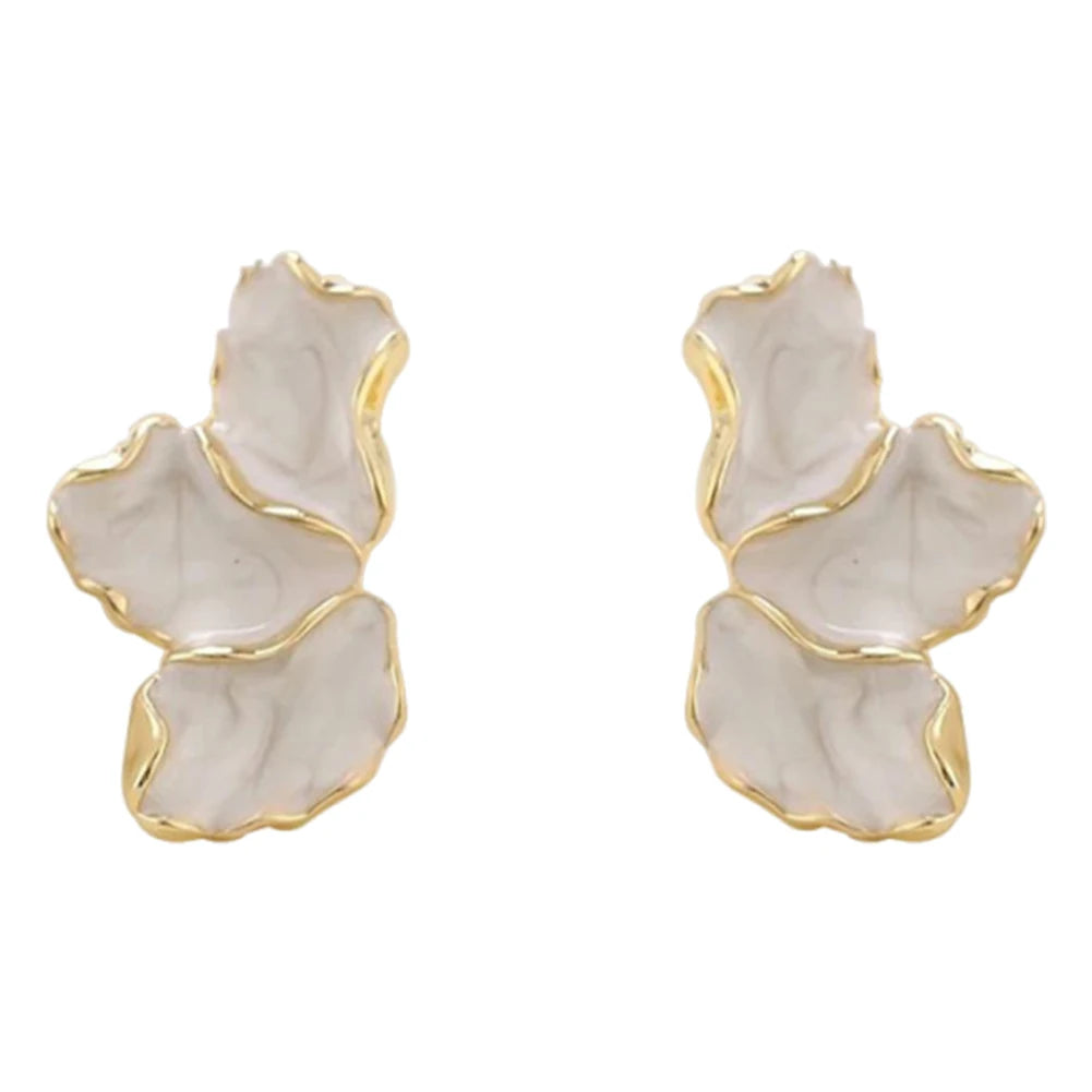 Irregular Petal Earrings Geometric Flower Statement Jewelry For Women
