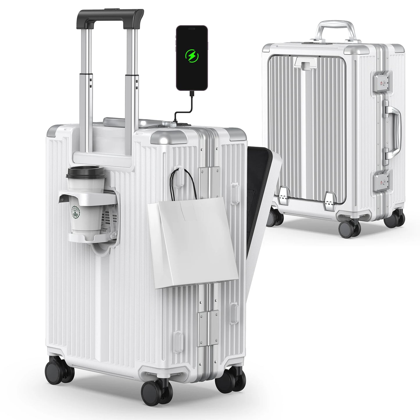 Airline Approved Carry-On Luggage Aluminum Framed With Laptop Compartment