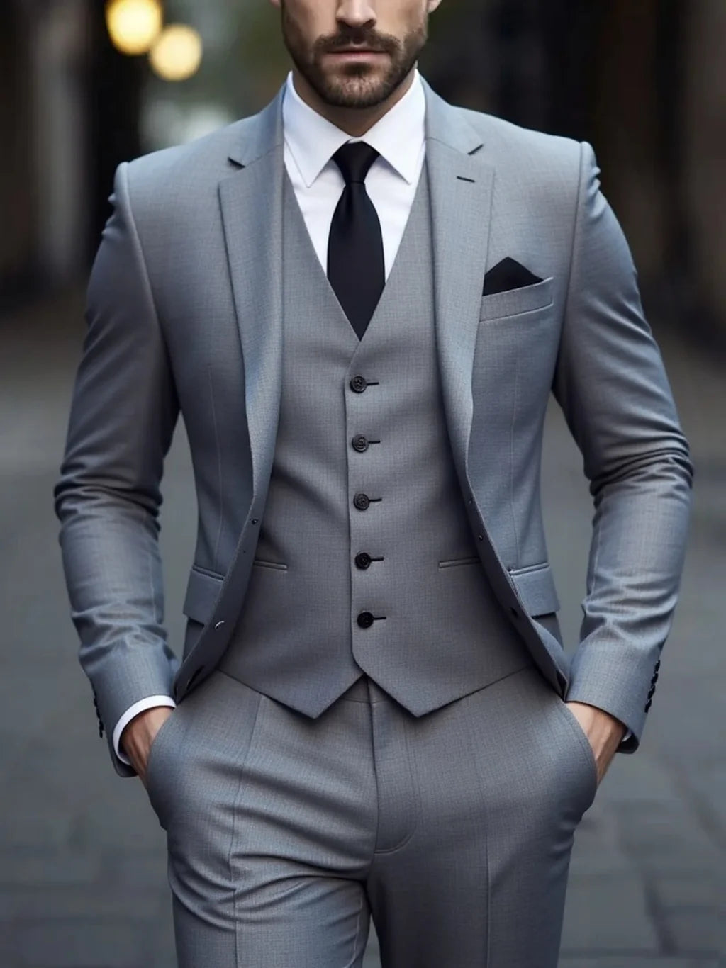 Three-Piece Mens Suit Anti-Wrinkle No-Iron Four-Seasons Business Formal