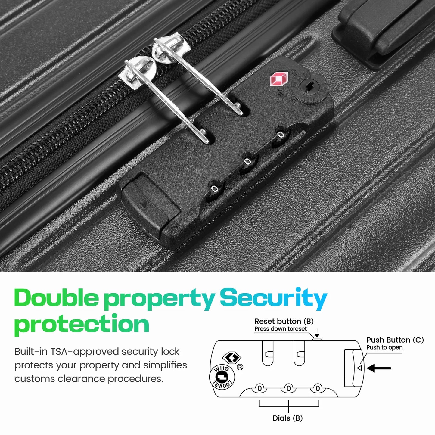 Expandable 5 Piece Hardside Luggage Set With Spinner Wheels