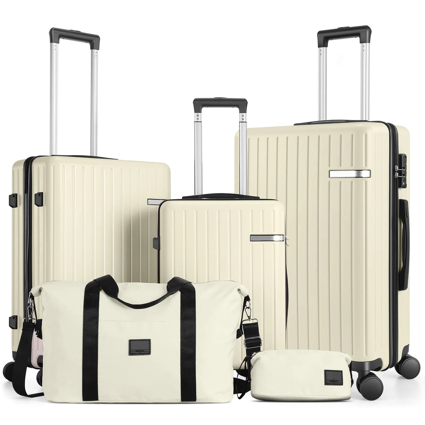 Expandable 5 Piece Hardside Luggage Set With Spinner Wheels