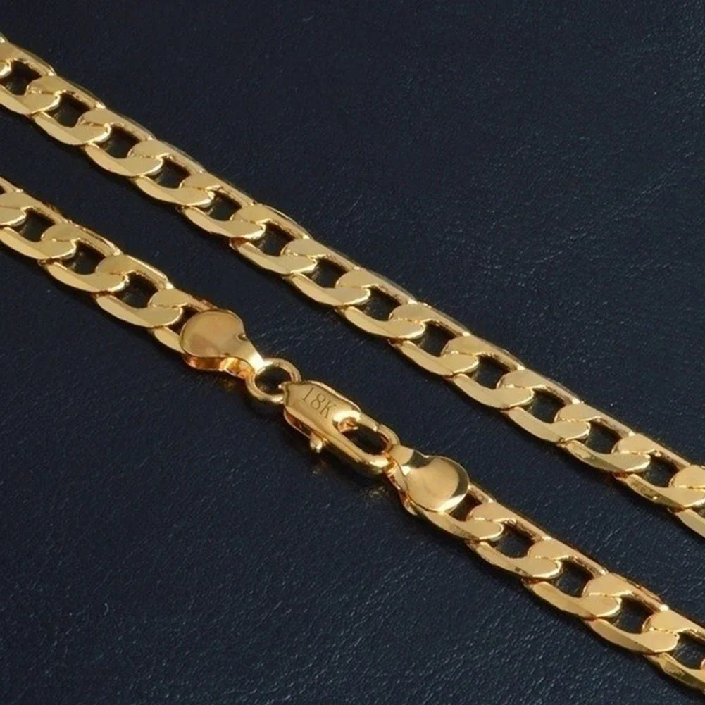 Men 18K Gold Cuban Chain Necklace