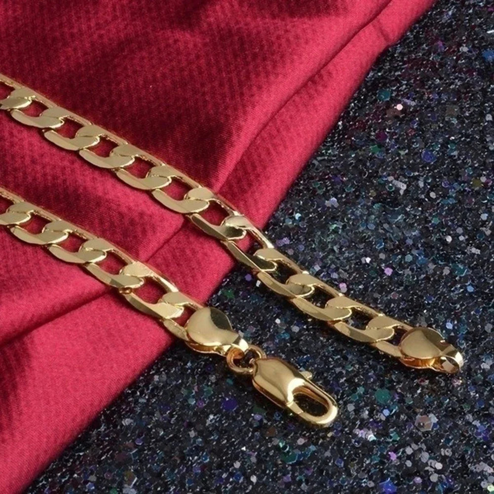 Men 18K Gold Cuban Chain Necklace