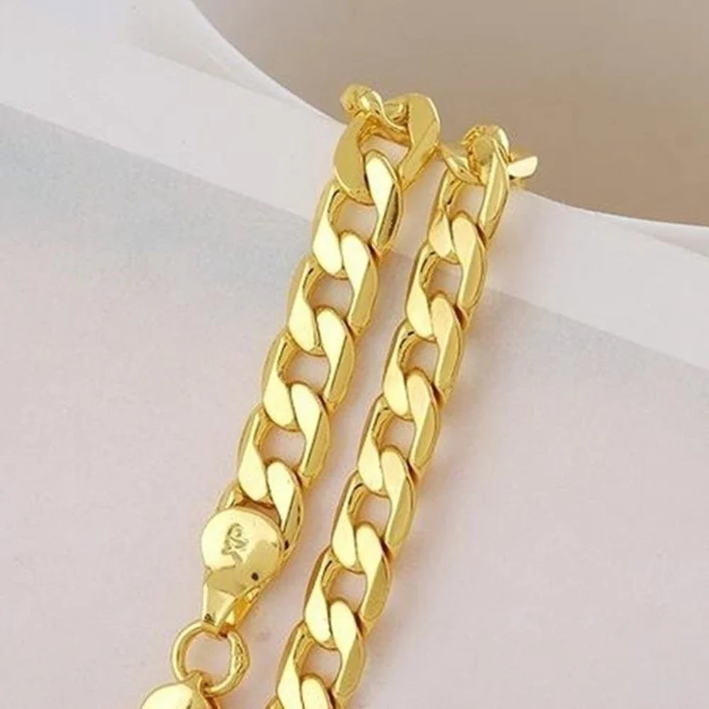 Men 18K Gold Cuban Chain Necklace