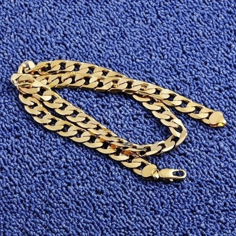 Men 18K Gold Cuban Chain Necklace