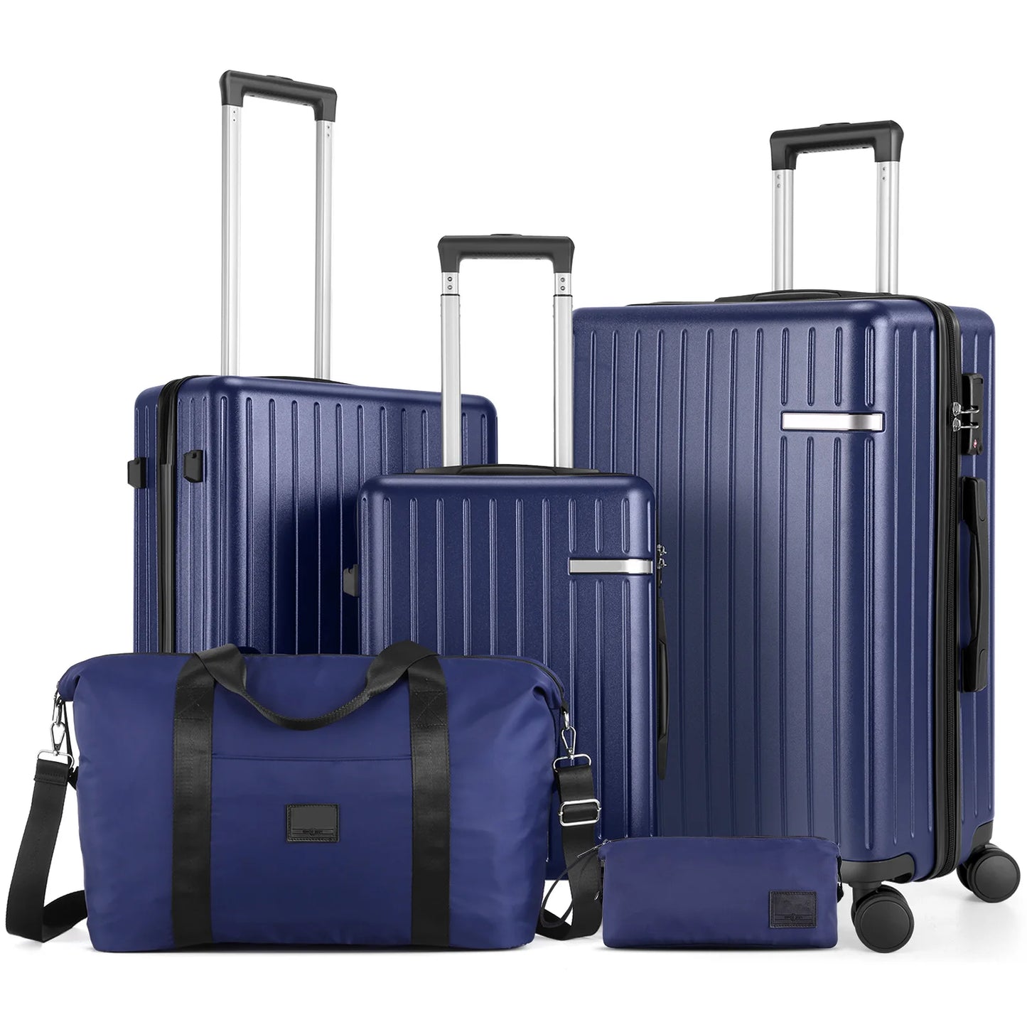 Expandable 5 Piece Hardside Luggage Set With Spinner Wheels
