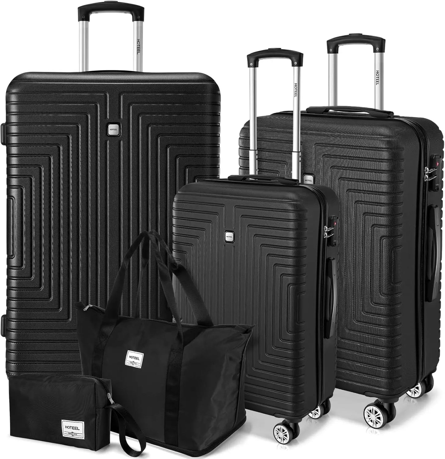 Luggage Set 5 Piece ABS PC Hard Shell With Wheels TSA Lock Carry On