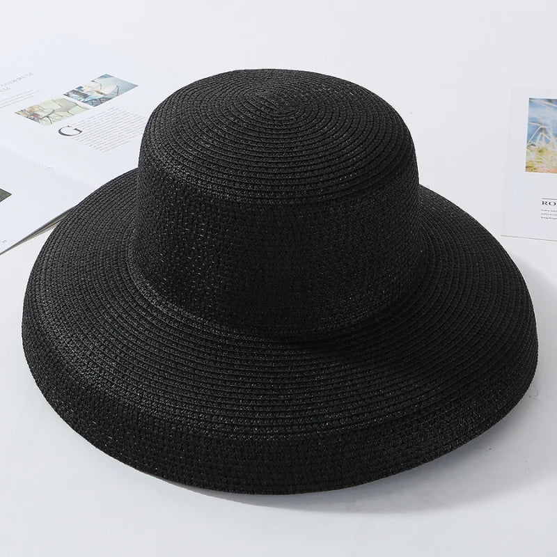 Wide Brim Sun Hat For Women Panama Straw Beach