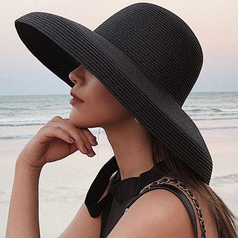 Wide Brim Sun Hat For Women Panama Straw Beach