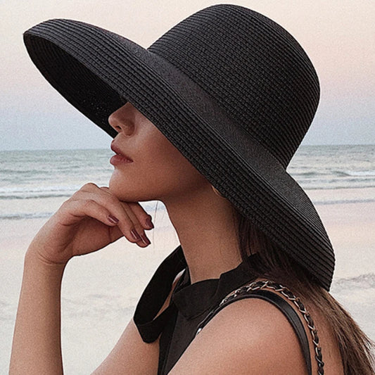 Wide Brim Sun Hat For Women Panama Straw Beach