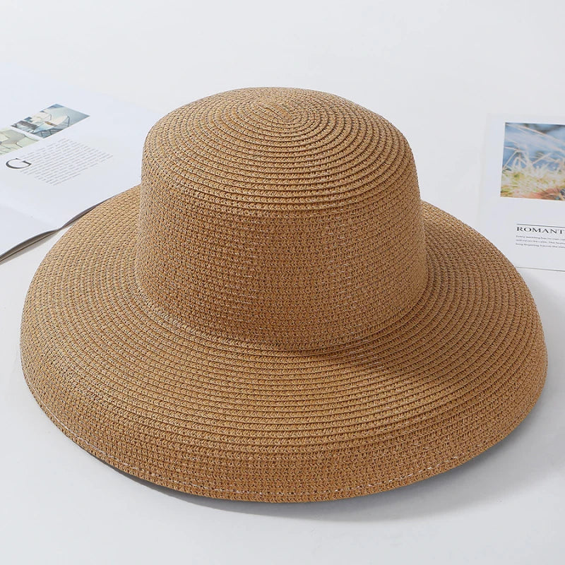 Wide Brim Sun Hat For Women Panama Straw Beach