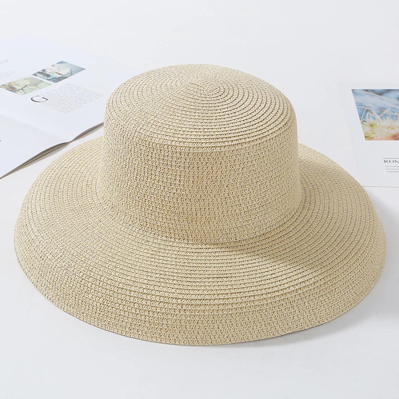 Wide Brim Sun Hat For Women Panama Straw Beach