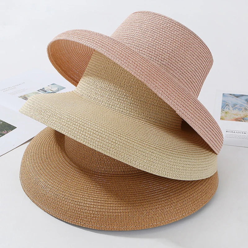 Wide Brim Sun Hat For Women Panama Straw Beach