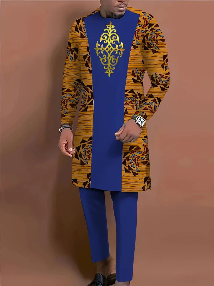 Men's Casual Long Sleeve Two Piece Set Top And Trousers