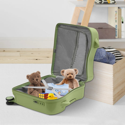 Kids Ride-On Luggage Case Rolling Suitcase With Lock