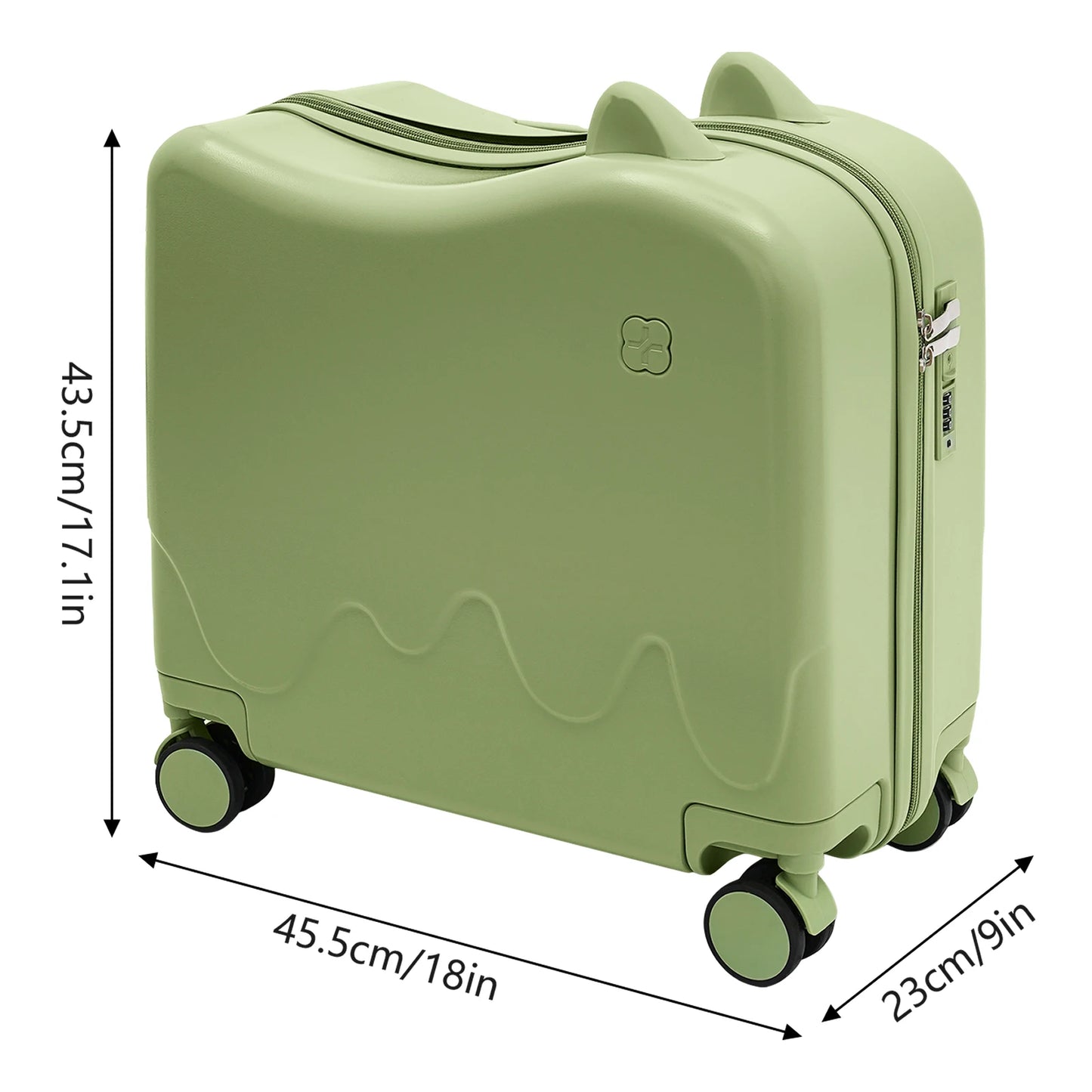 Kids Ride-On Luggage Case Rolling Suitcase With Lock