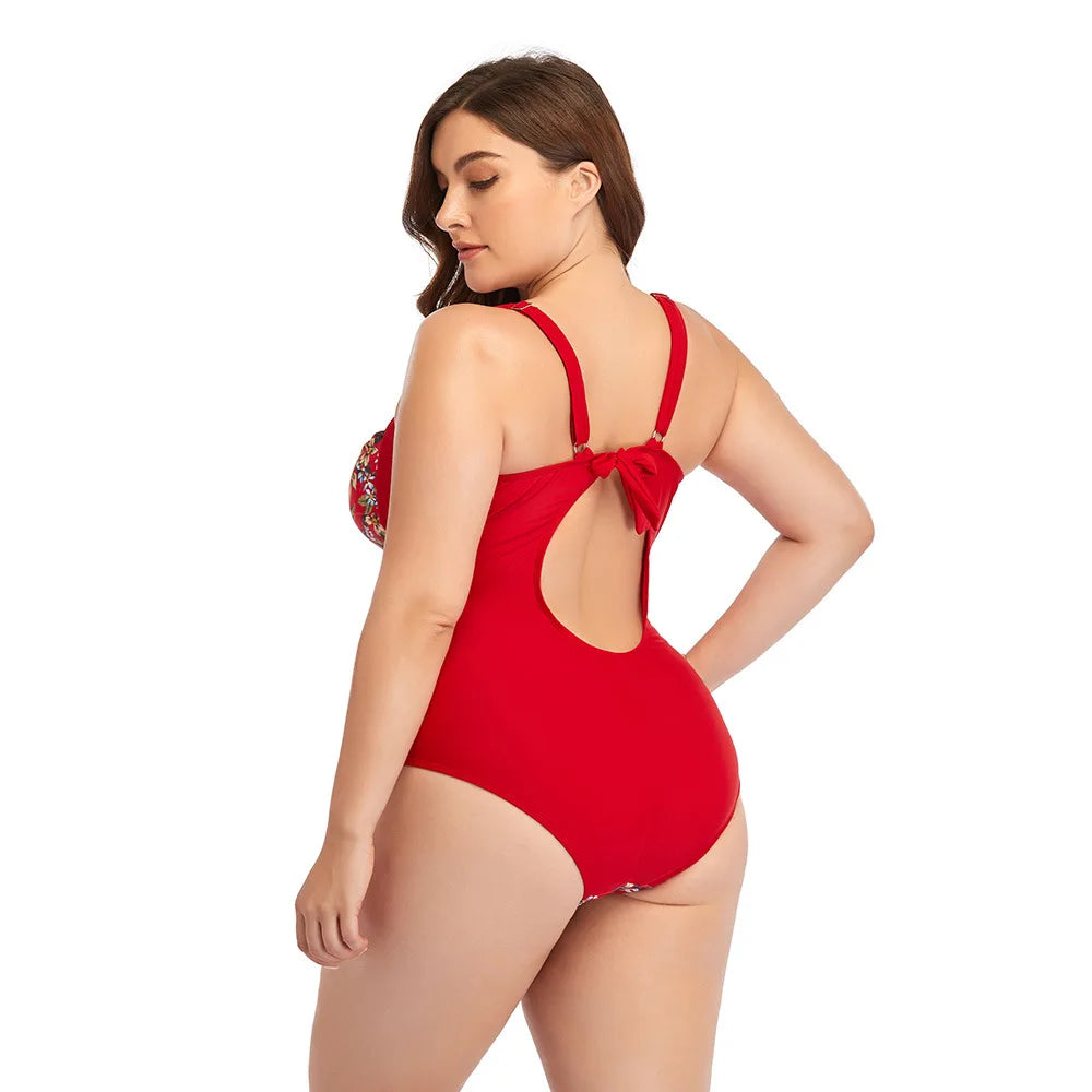 Women's Floral Pattern One Piece Swimsuit Polyester Elastane