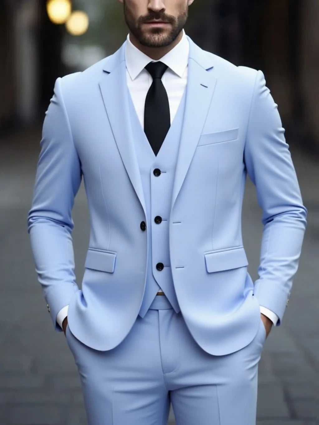 Three-Piece Mens Suit Anti-Wrinkle No-Iron Four-Seasons Business Formal