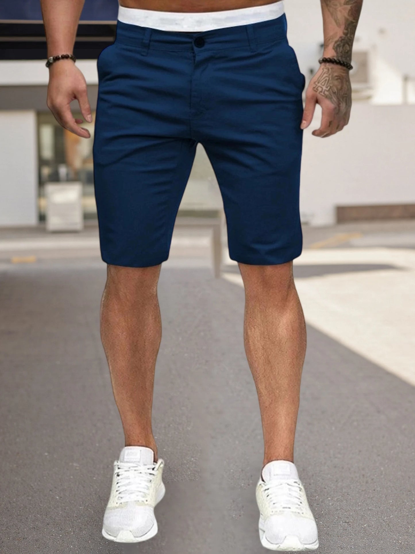 Mens Casual Solid Color Low Waist Shorts With Pockets Summer