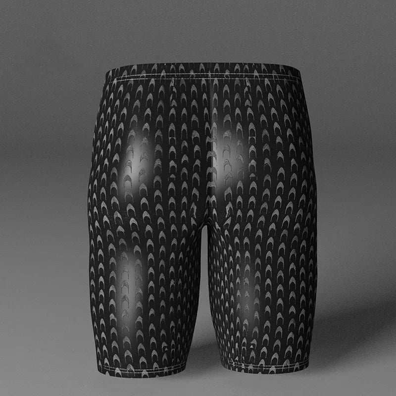 Men Shark Skin Swim Shorts Breathable Trunks Surfing Beachwear Elastic