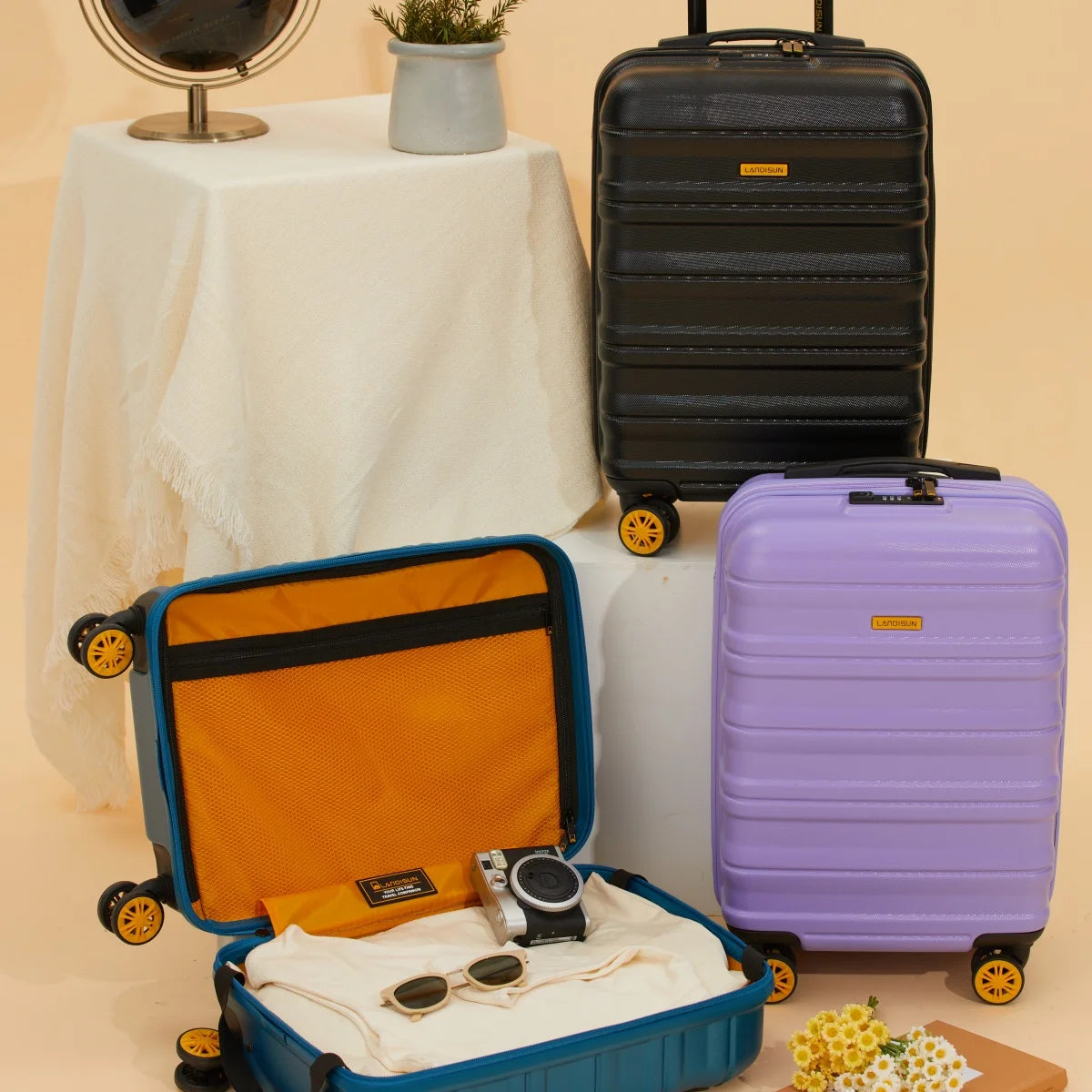 Travelhouse Hardside Carry On Luggage With Spinner Wheels And Lock