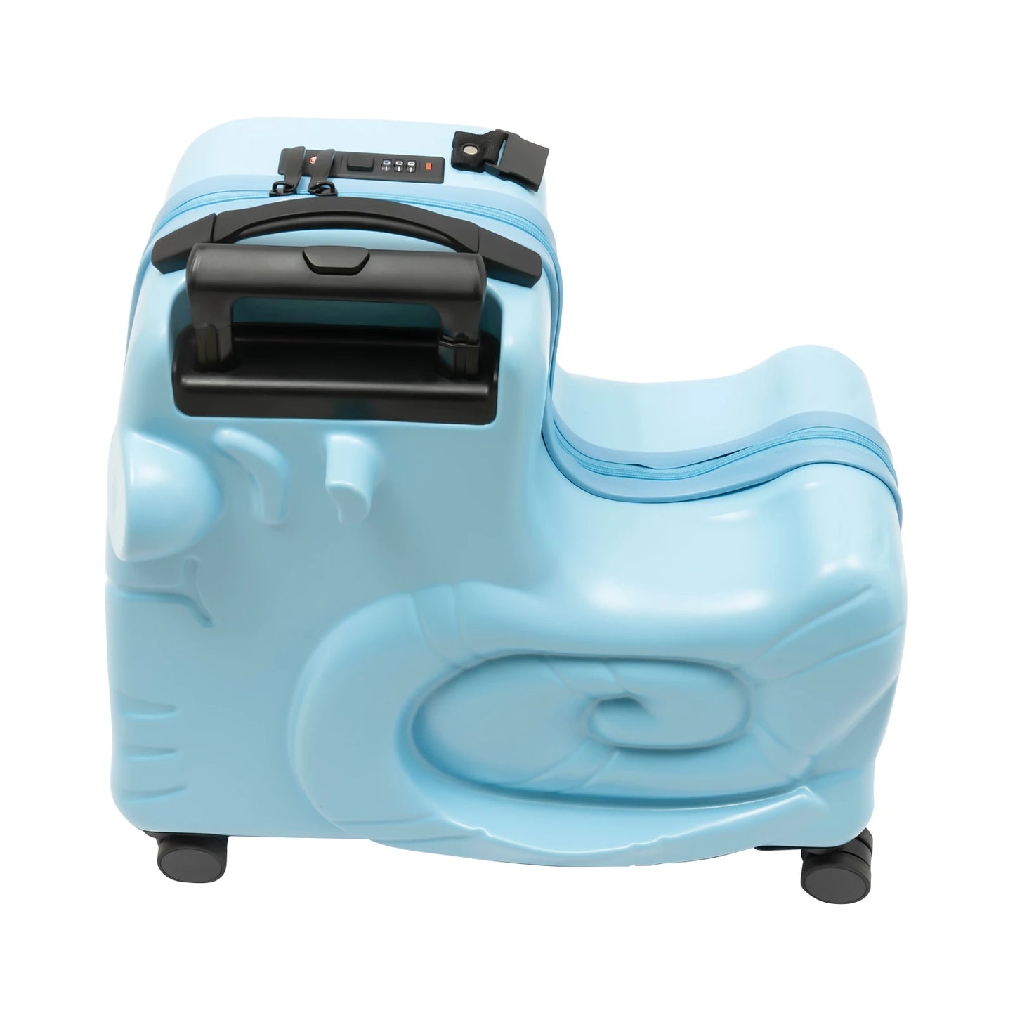 Kids Ride On Luggage Aluminum Telescopic Handle 360 Spinner Wheels