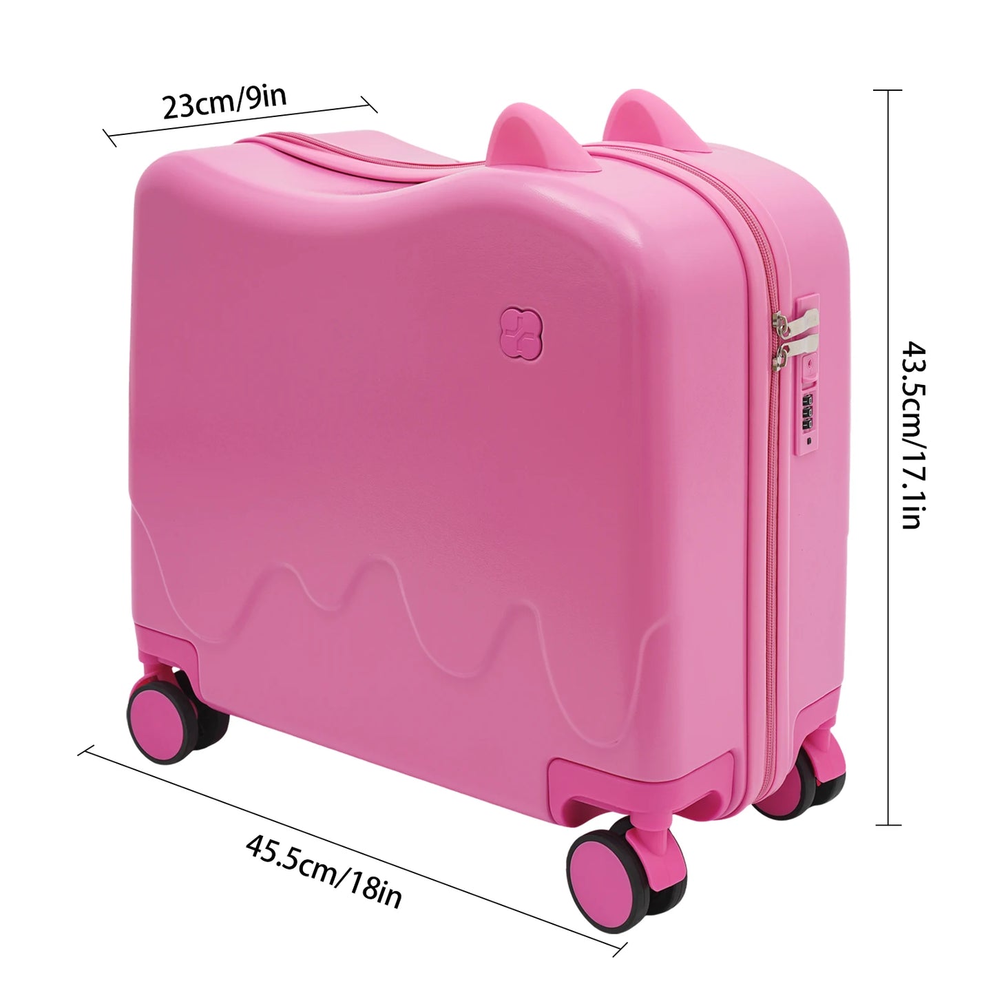 Kids Ride-On Suitcase With Built-In Password Lock And Quiet Wheels