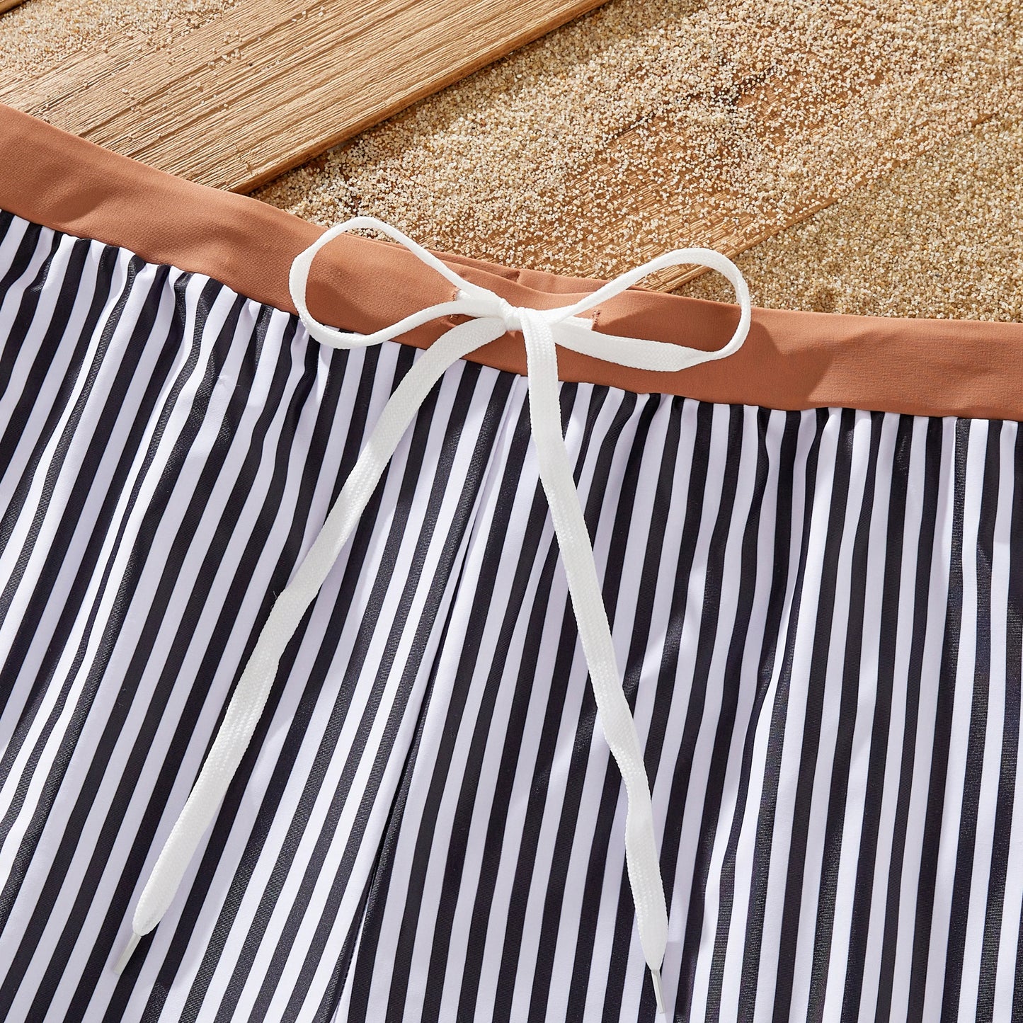 Men's Striped Swim Trunks