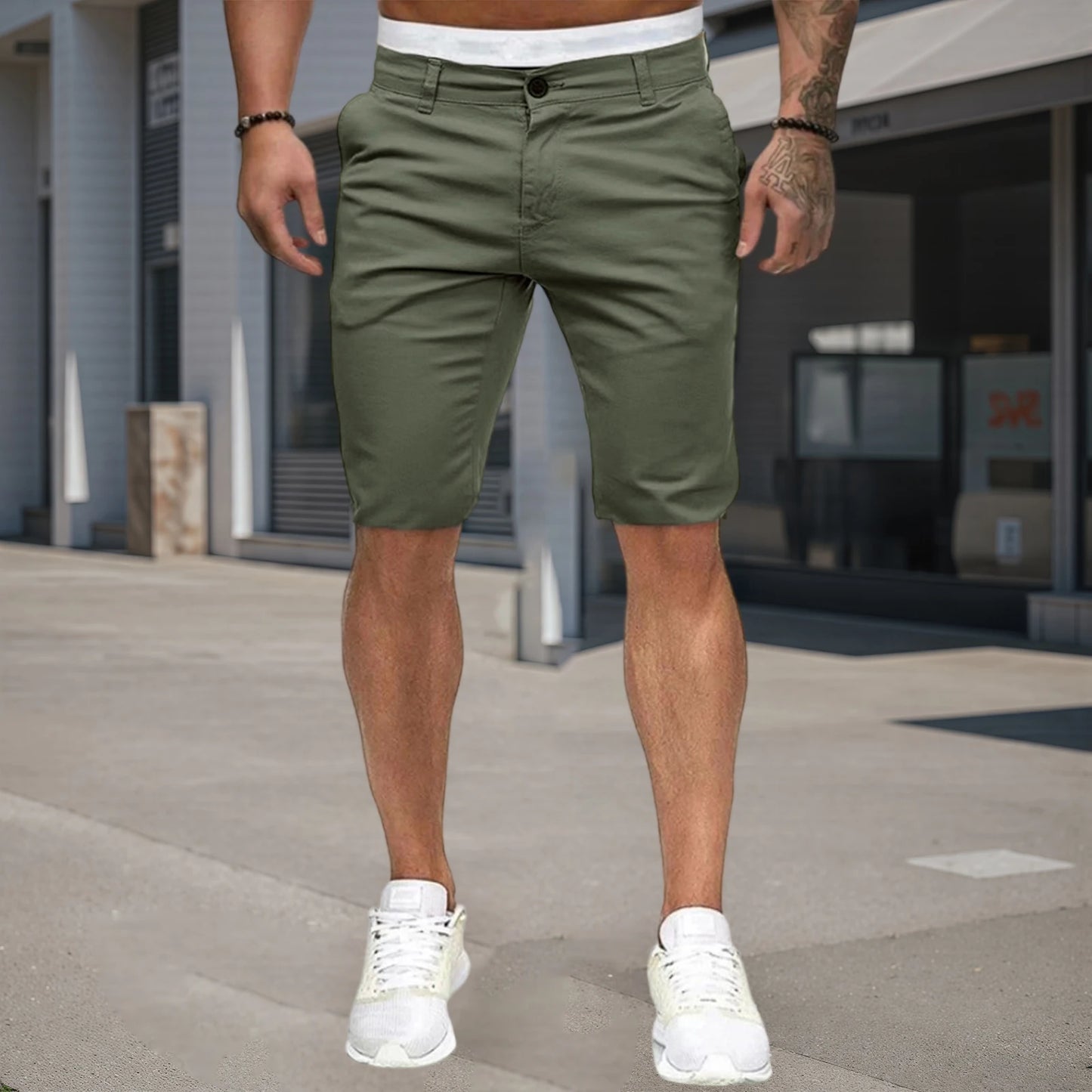Mens Casual Solid Color Low Waist Shorts With Pockets Summer
