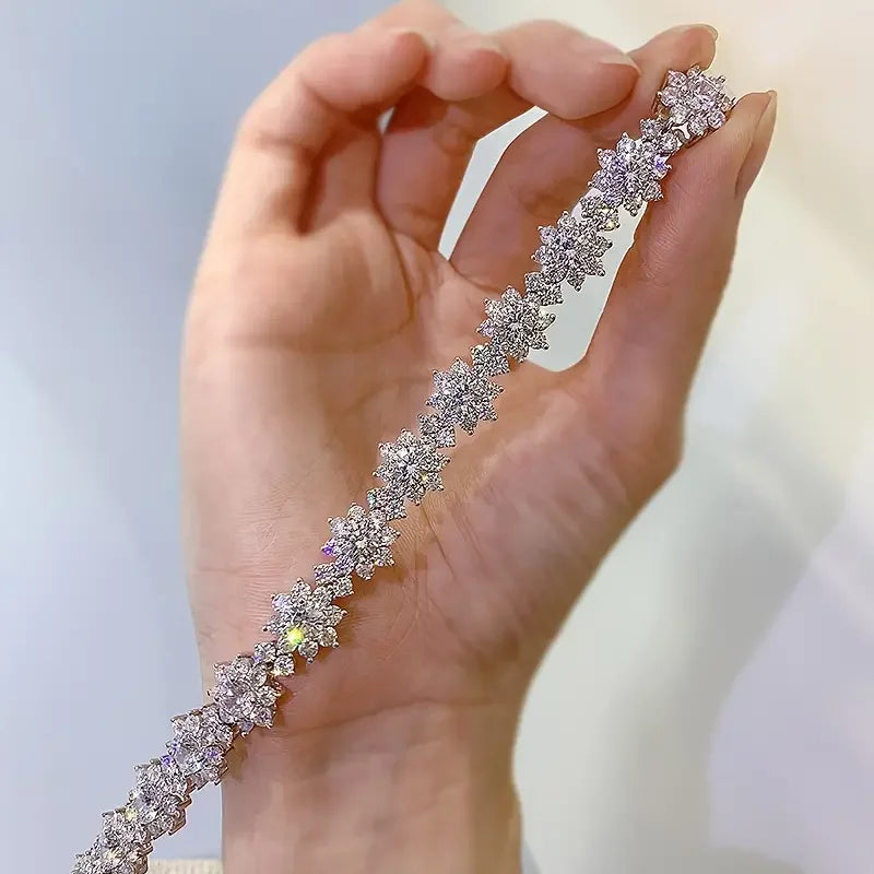 Moissanite Bracelet 925 Sterling Silver Engagement Wedding Gift