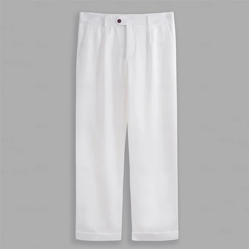 Men's Flat Front Dress Pants Regular Fit Business Casual