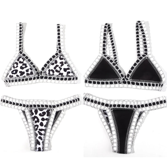 Reversible Crochet Two Piece Bikini Set Women Luxury Swimwear