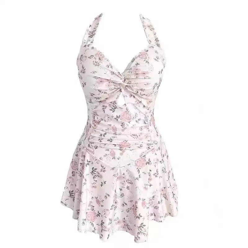 Women's Korean One Piece Swimsuit Tummy Control High Waist