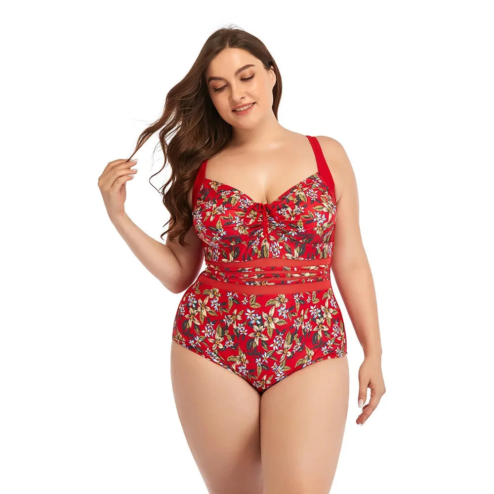 Women's Floral Pattern One Piece Swimsuit Polyester Elastane