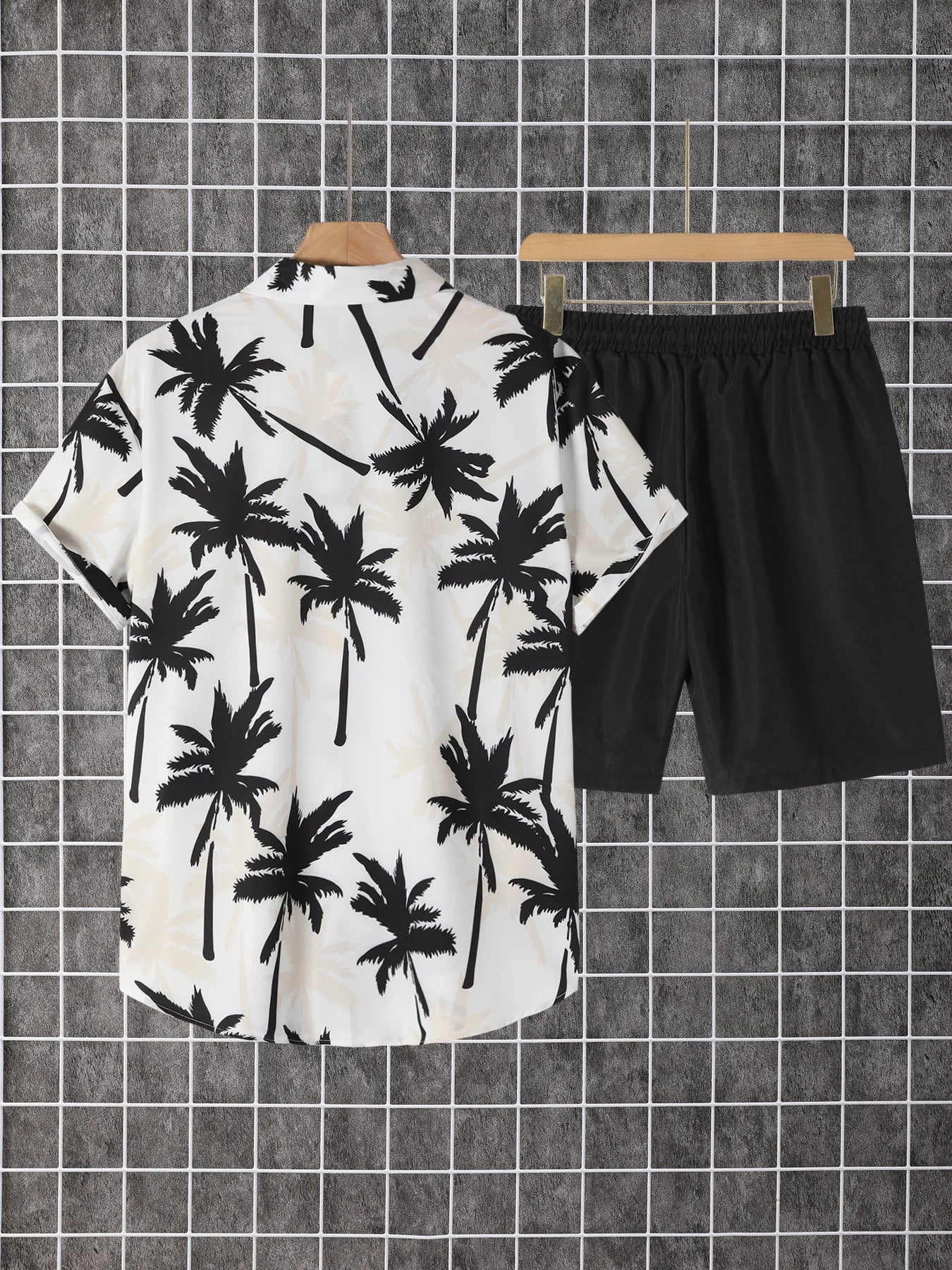 Men's Button Down Shirt and Drawstring Pants Set