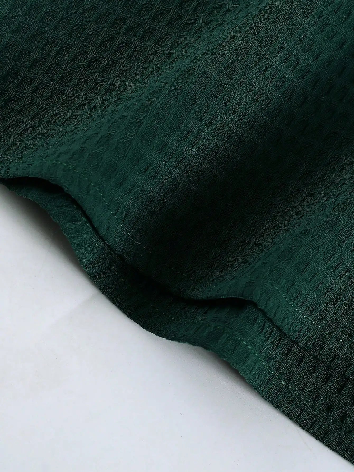 Men's Waffle Knit Short Sleeve Button Down Shirt Casual Spring