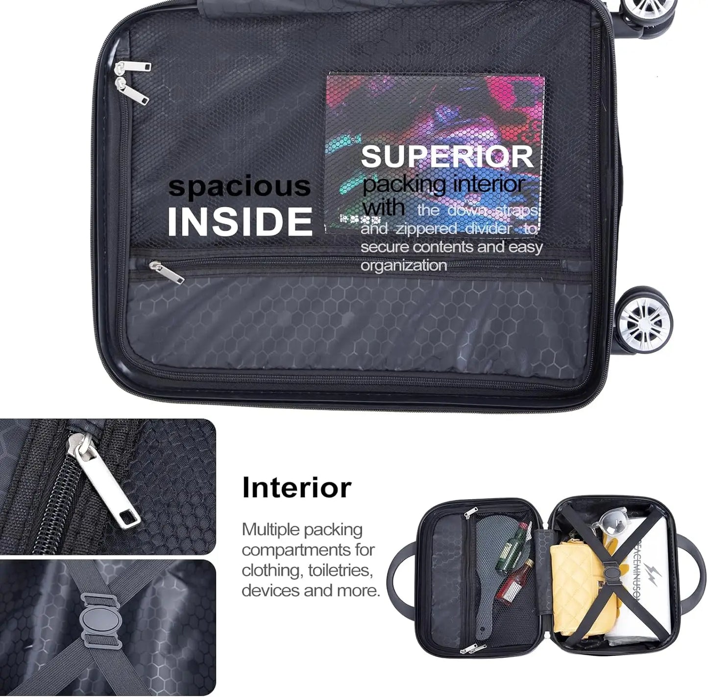 2 Piece ABS Hard side Luggage Set With Spinner Wheels