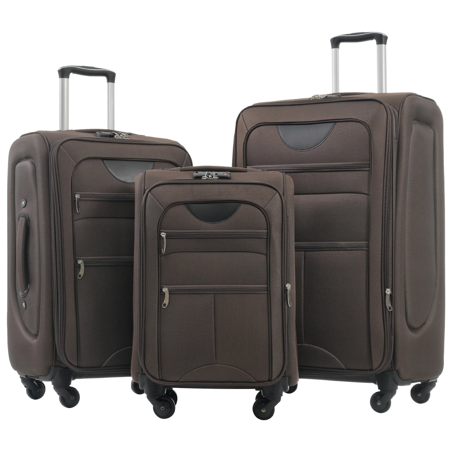 Softside Luggage 3 Piece Set Expandable Spinner Upright Suitcases