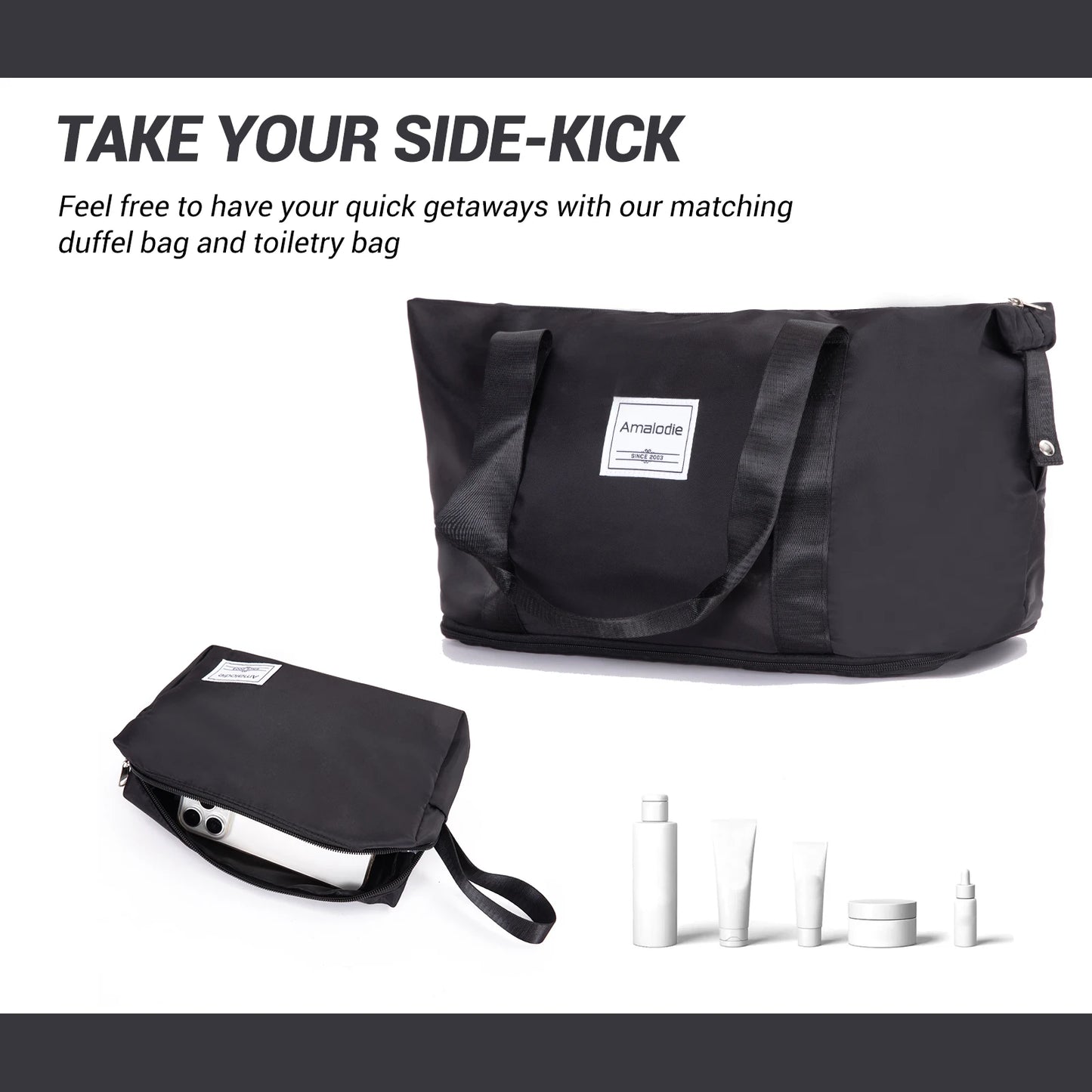 5 Piece Hard-shell Luggage Set With Spinner Wheels TSA Lock Duffle Bag