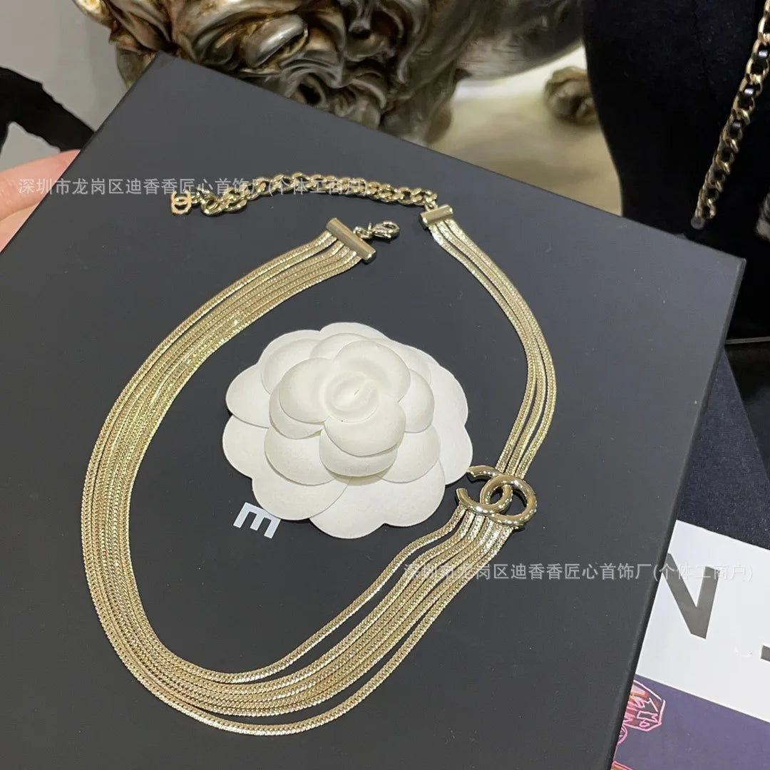 Letter Necklace Zircon Pendant Chain For Women