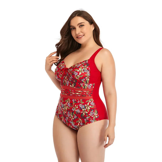 Women's Floral Pattern One Piece Swimsuit Polyester Elastane