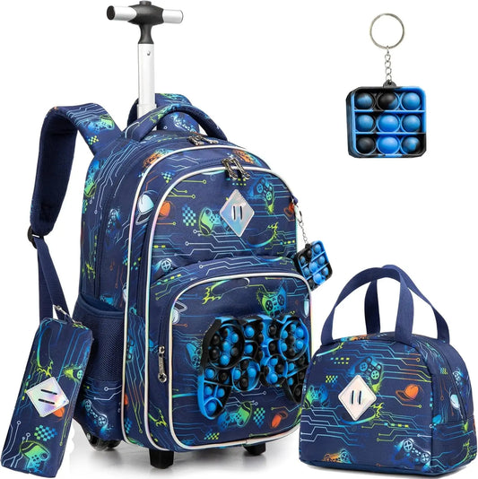 Rolling Backpack for Boys Luggage Set with Wheels