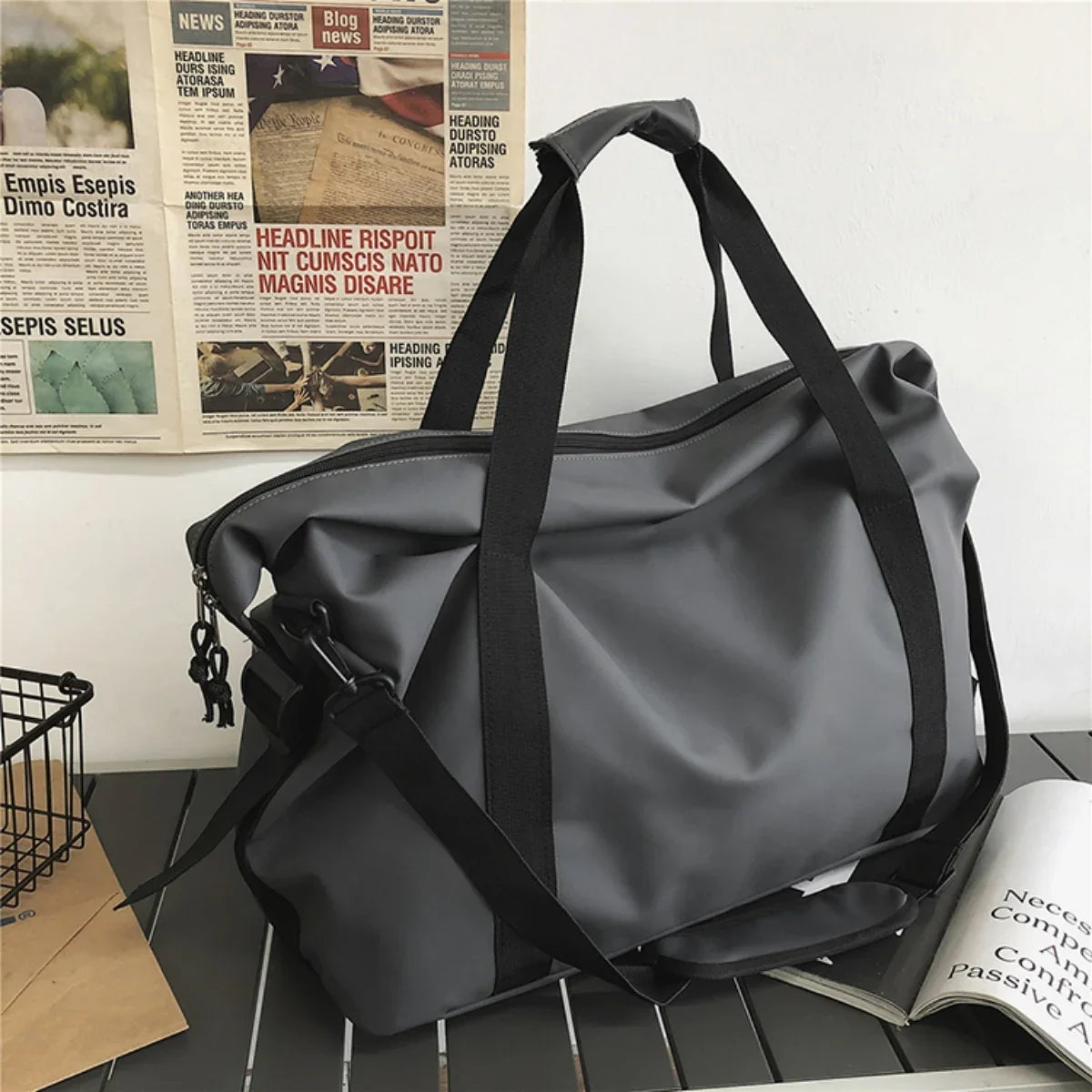 Handheld Travel Bag Large Capacity Nylon for Sports and Fitness Crossbody