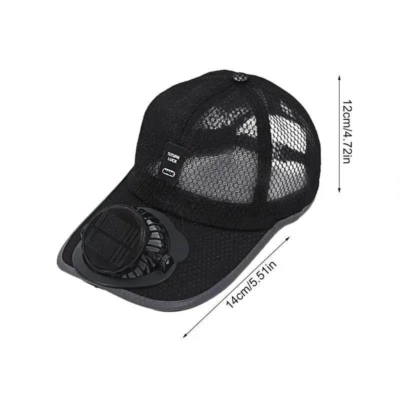 Breathable Sun Hat With USB Solar Fan Unisex Outdoor Sun Protection
