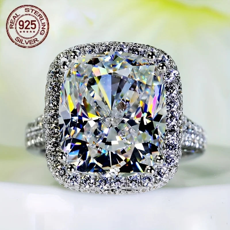 Sterling Silver Cushion Cut Cubic Zirconia Rings