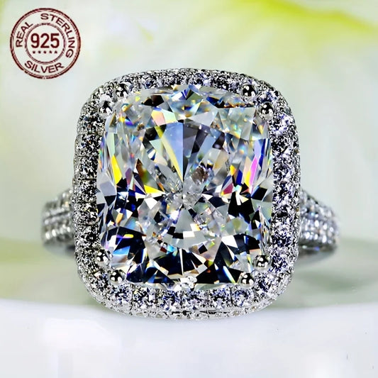 Sterling Silver Cushion Cut Cubic Zirconia Rings